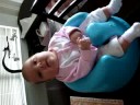 Audrey in her bumbo seat