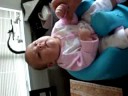 Audrey in her bumbo seat