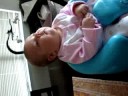 Audrey in her bumbo seat