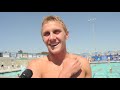 interviews with alex valente and santa barbara high girls 200 free relay team.