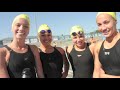 interviews with alex valente and santa barbara high girls 200 free relay team.