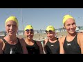 interviews with alex valente and santa barbara high girls 200 free relay team.