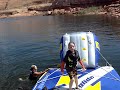 sliding at the lake