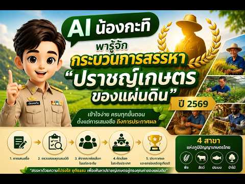 AI น้องกะทิ พารู้จักกระบวนการสรรหา "ปราชญ์เกษตรของแผ่นดิน" ปี 2569 | กระทรวงเกษตรและสหกรณ์