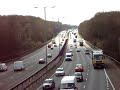 M25 motorway in Chorleywood viewed from a footbridge