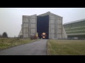 Goodyear Blimp spirit of safety getting ready to be walked out of shed 1 at Cardington
