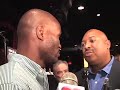 Benard Hopkins talks about facing Kelly Pavlik to the press