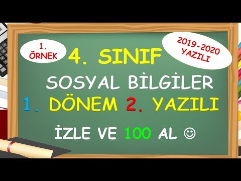4. Sınıf Sosyal Bilgiler 1. Dönem 2. Yazılı- Yardımcı Öğretmen