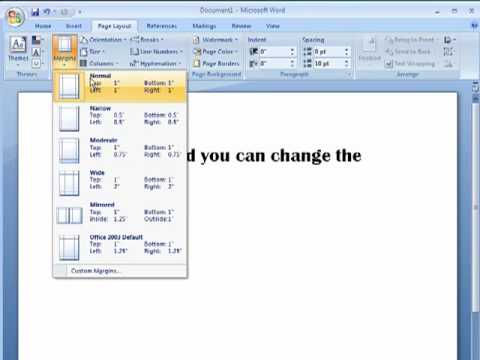 how to do 1 inch margins in word