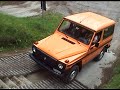 Mercedes G Gelandewagen going up a steep concrete hill