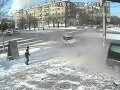 Pedestrian Has Close Call When Cars Crash - accident, close call, crash, pedestrian, russia
