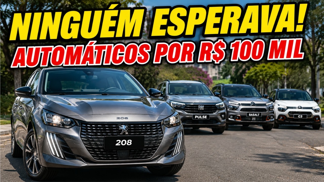 Os 10 Carros Automáticos Mais Baratos do Brasil em 2026! O Nº 1 Vai Te Surpreender