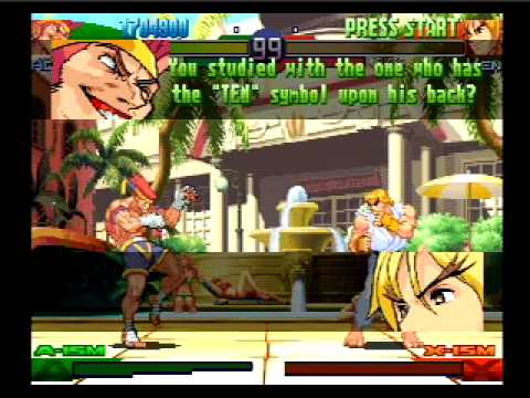 adon - All story line and dialog sequences from Adon's SFA3 game. Each win quote, mid-boss conversation and his full ending. No fighting, just talking. Made using t...