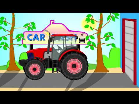 ☼ Traktor and Car Wash | Bazylland ● Red Tractor | Bajka