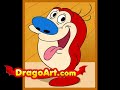 How to draw Stimpy step by step