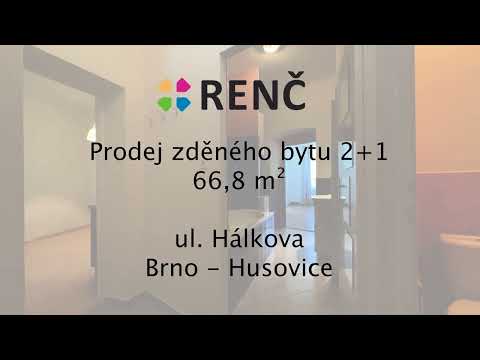 Video Prodej zděného bytu 2+1 o výměře 66,8 m2, na ul. Hálkova v Brně - Husovicích