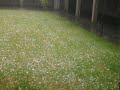 Chuva de granizo no claustro do mosteiro dos monges cistercien
