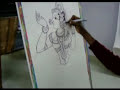 Kalamkari-drawing a danseuse...