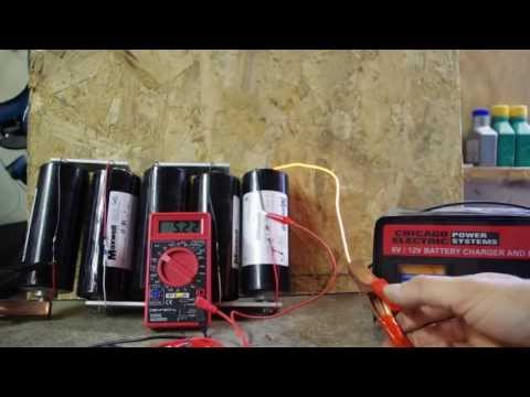 supercapacitor - A video detailing the process I use to charge my boostcaps/supercaps/ultracaps. These 5 caps in series are charged to 12 volts in under 9 minutes.