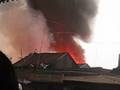 The fire is burning skun market