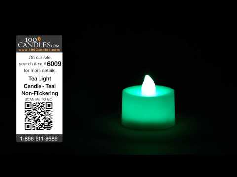 Teal Non-Flicker Battery Tea Lights by intelliFLAME