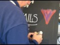 How to do a cahlkboard poster of a wine glass & message using Zig Posterman pens