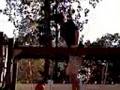 Lou on a swing set