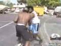 Two black guys fight