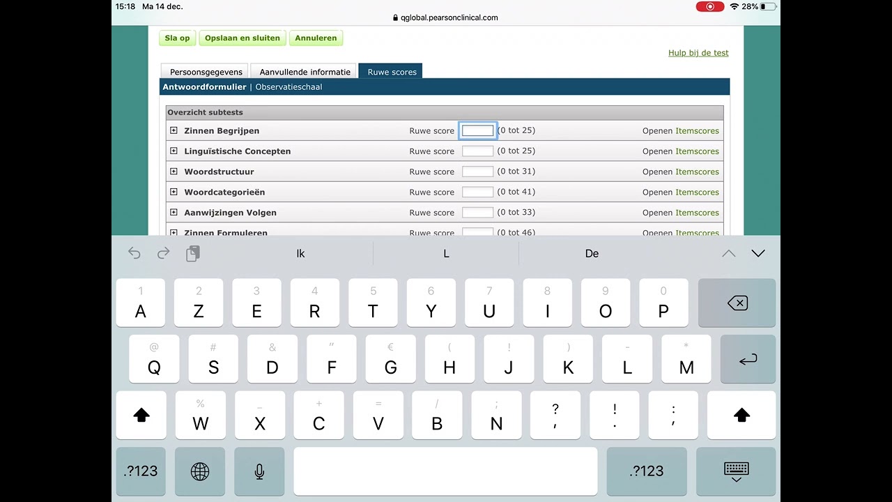 Instructievideo digitaal scoren van de CELF-5-NL