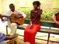 The great Dramane playing with me at the I.N.A. of Bamako, Mali.