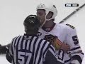 Visnovsky and Byfuglien scrap in a game played February 23rd 2008.