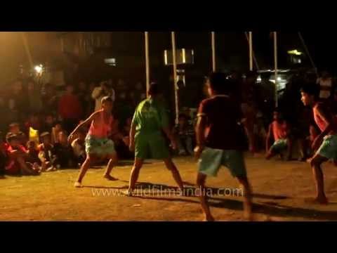 Kabaddi match in progress a part of Annual Yaoshang Sports Meet