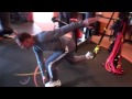 Single Leg Toe Touch w/ TRX - 
With one leg in the TRX, touch opposite hand to planted foot and return to starting postion. Complete 3-4 sets of 12-15 reps.