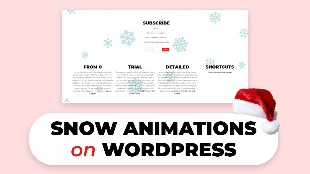 Add Christmas mood to your WordPress Website Easy (Background snowflake animation)