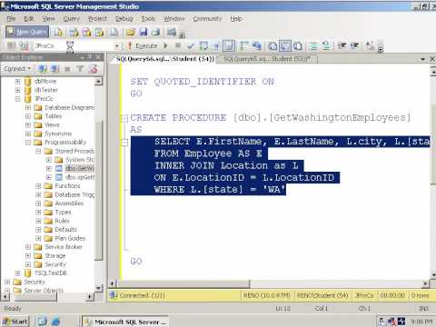 how to create stored procedure in sql server