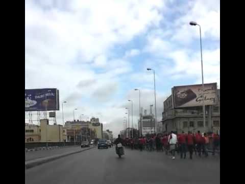 nostrovius - Hundreds of Ahly fans walking to the train station to go to Port Said for the match with Masry Club. More than 70 of these fans died in riots at the stadium ...