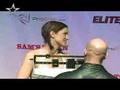 Gina Carano shows boobs on weigh in!