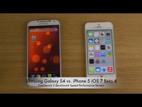 Samsung Galaxy S4 vs. iPhone 5 iOS 7 Beta 6 - Geekbench 3 Benchmark Speed Performance Review