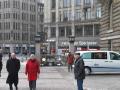 Neujahrsmorgen in Hamburg: Das Polizeiochester marschiert auf und spielt 