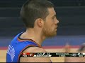 Lamarcus Aldridge is tackled by Nick Collison. Monday April 12, 2010.