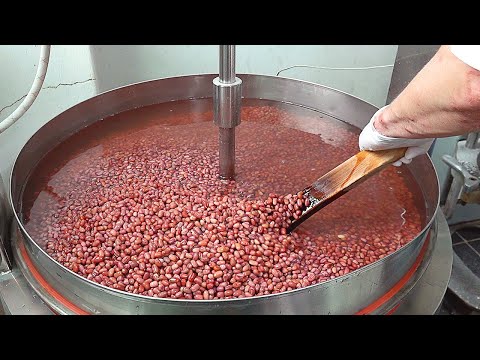 쌀찐빵 Steamed Rice Bread with Sweet Red Beans - Korean Street Food