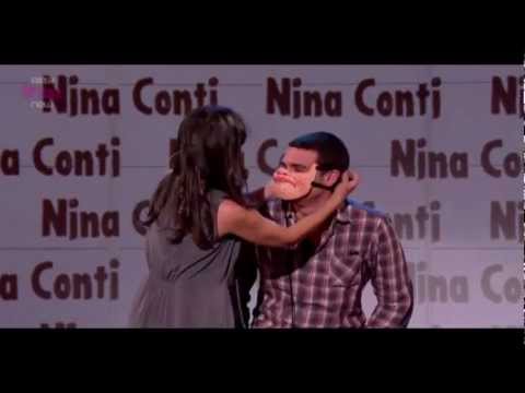 ventriloquist - The Human Puppet. Nina Conti performs on Russell Howard's Good News using an audience member as her 'perfect puppet'.