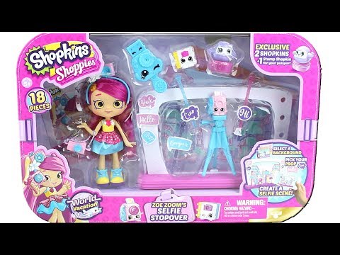 Shopkins Season 8 World Vacation Shoppies Doll Zoe Zoom's Selfie Stopover Unboxing Toy Review