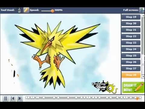 how to draw zapdos