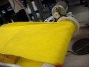 Relação de materias:1 motor de c.c. para o sensor1 motor de video k-7 (12 volts)2 carretéis de barbante3 rolamentos com base de leitor de CD room1 base para suporte da esteira ( teclado/ madeira/etc)]1 potenciomento de 