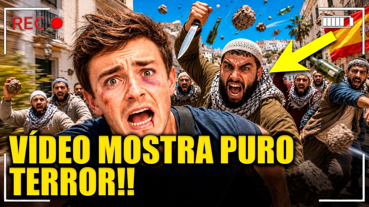 MULTIDÃO MUÇULMANA tenta esfaquear youtuber na Europa DIANTE DAS CÂMERAS