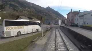 Bernina Express in Sant" Antonio (Poschiavo) - Führerstandsmitfahrt.