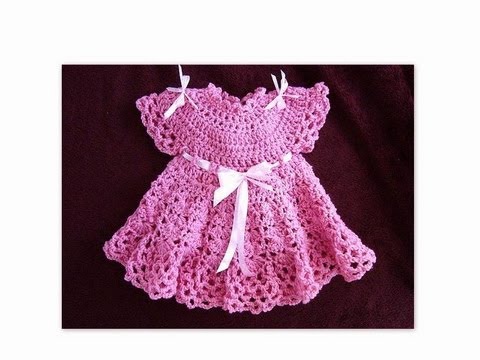 How to crochet a PINK BABY DRESS, PART 1