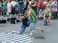 Amazing head stand spin: break dance street show in Vienna