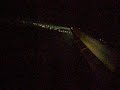 Airplane landing at night